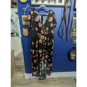 NWT Torrid Black Floral Challis Walk Through Romper size 4